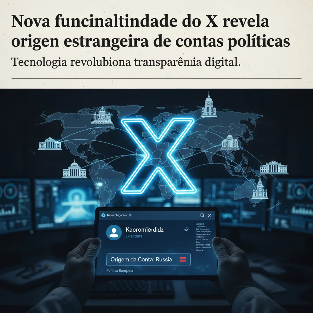 Nova funcionalidade do X revela origem estrangeira de contas políticas